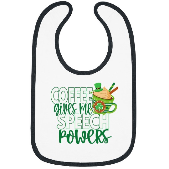 Coffee Fun Speech Therapy SLPA Coffee for St Patricks Day Bibs