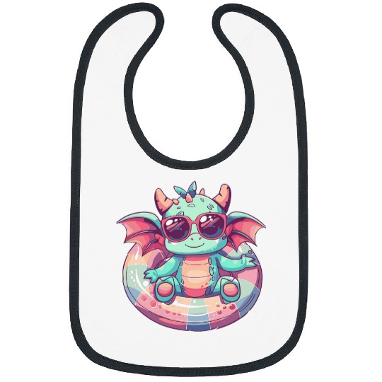 Dragon Pet On Summer Vacation Travel Comic Bibs