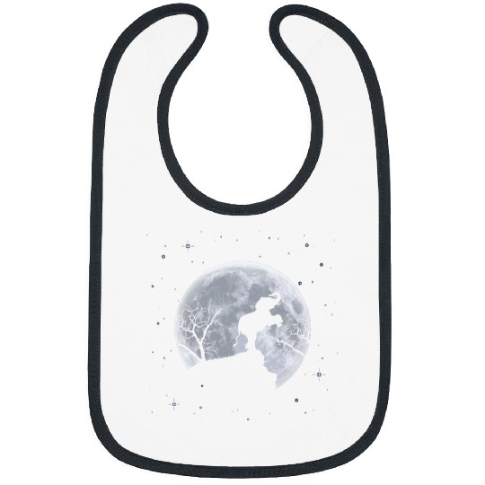 Elephant Pet Full Moon Silhouette Baby Elephant Lover Bibs