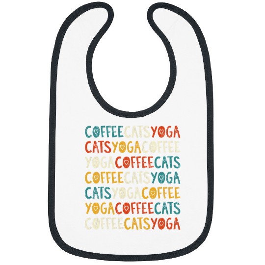 Coffee Fun Cats Kitten Yoga Lovers Bibs