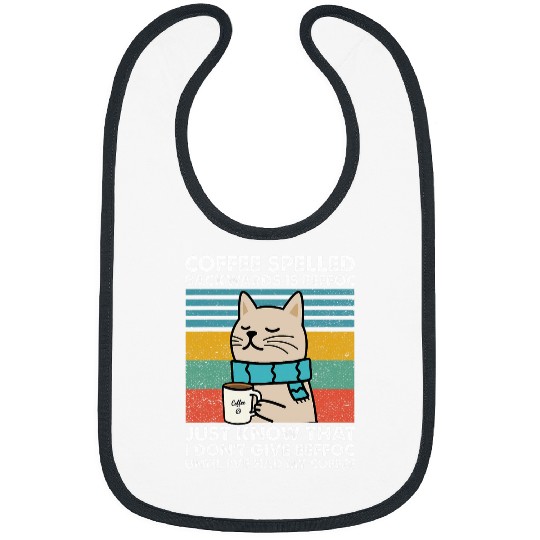 Coffee Fun vintages Coffee Spelled Backwards Is Eeffoc Funny Cat Lover Bibs