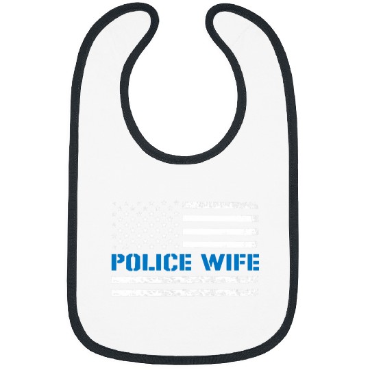Great Proud Police Wife Apparel USA Flag Thin Blue Line Bibs