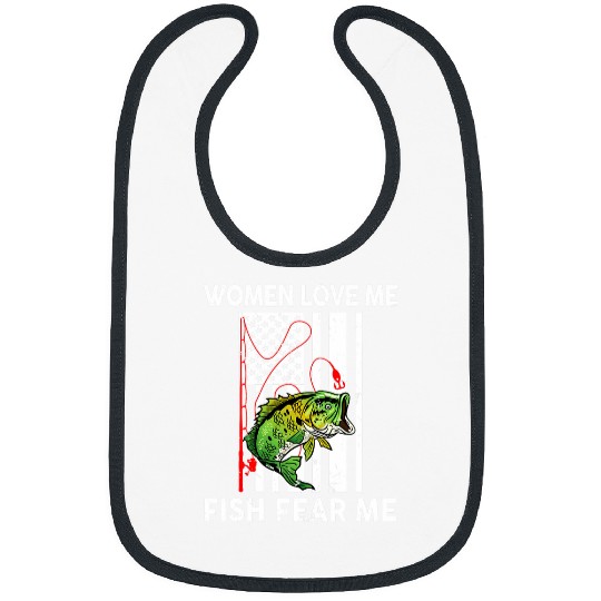 American Flag Bass Fishings Fish Fear Me Dad Fisher Bibs