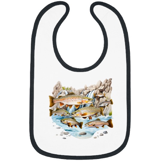 fishing trout rainbow brook fisherman freshwater angler fish 2 Bibs