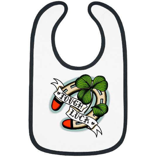 American Traditional Tattoo Horseshoe Four Leaf Clover Luck Bibs