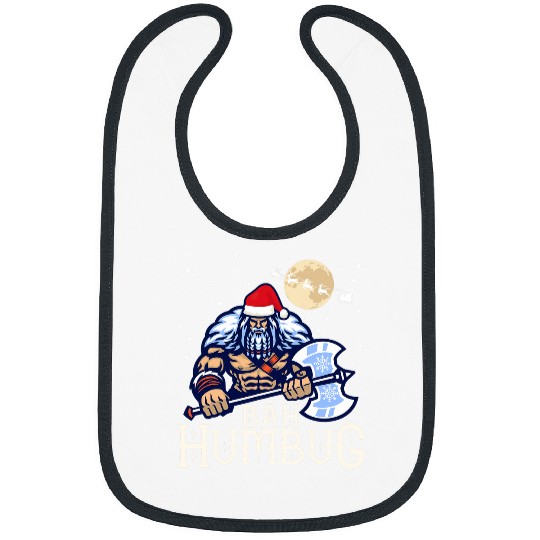 Bah Humbug with Viking Santa a Viking Christmas Ugly Sweater Bibs