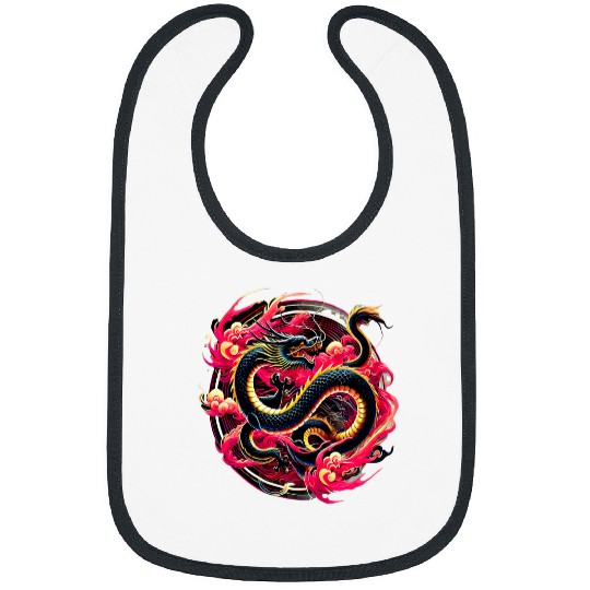 Dragon Pet Japanese Dragon Tokyo Asian retro 80s style Bibs