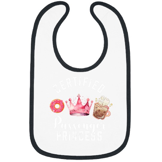 Coffee Fun Certified Passenger Princess Codriver Coffee Donut Crown Bibs