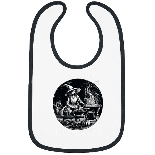 Coffee Fun Just a Girl Who Loves Coffee Funny Halloween Witch Potion Bibs