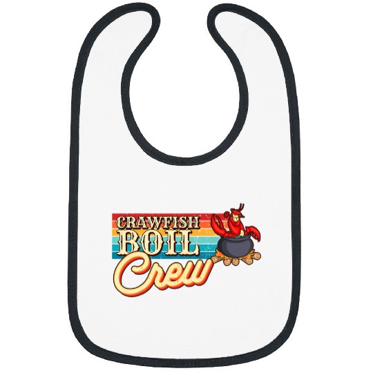 Retro Crawfish Boil Crew Crayfish Chef Seafood Lovers Bibs