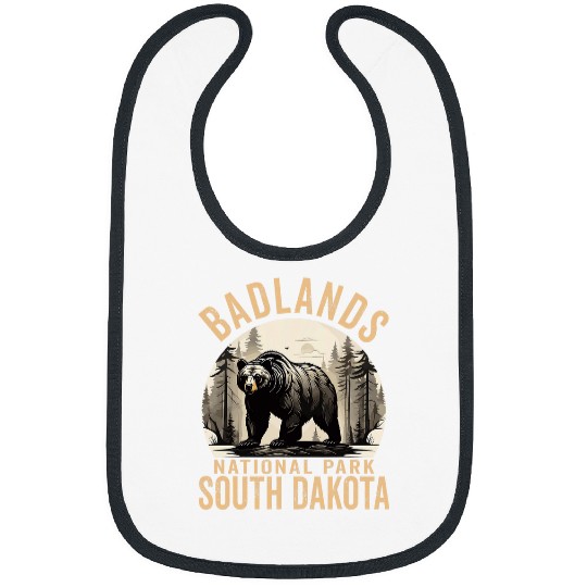 Bear Pet Badlands National Park Retro vintages South Dakota Mom Bear Bibs