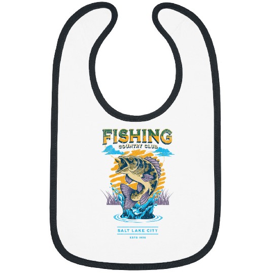 Fishing Country Club Big Mouth Bass Perch Fishing Bibs