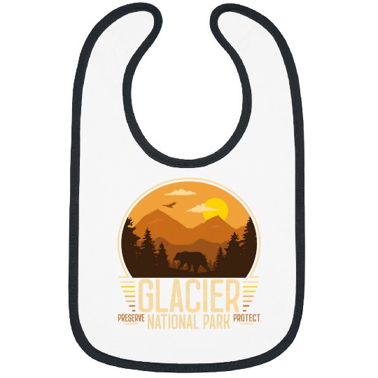 Glacier National Park Tee Adventure Retro vintages Hiking Bibs
