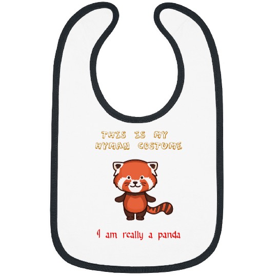 Panda Pet Scary spooky Halloween Panda This is my human costume 3 Bibs