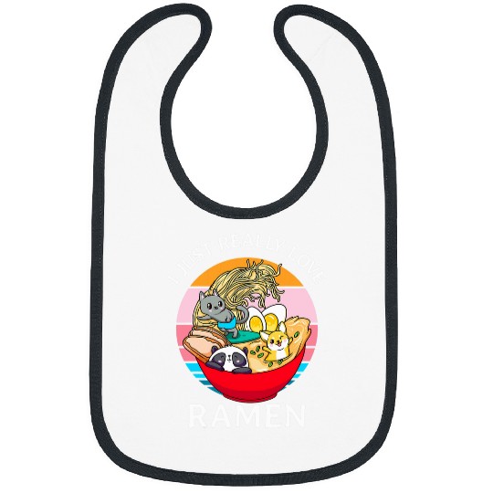 Panda Pet I Just Really Love Ramen Cat Dog Panda Kawaii Sunset Anime Bibs