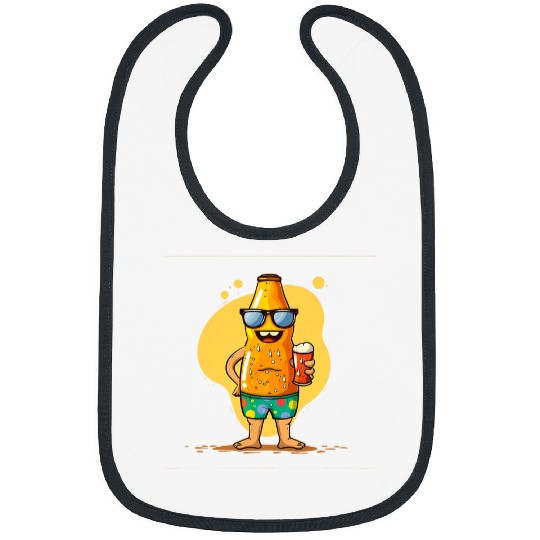 Beer Fun Holiday Beer Costume in Swim Trunks for funny Summer Beer Bibs