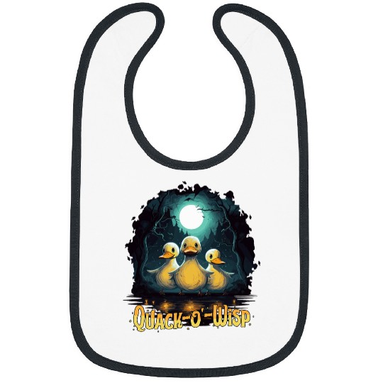 Duck Pet Funny Halloween Duck Ghosts Swamp Party Graphic Moonlight Bibs