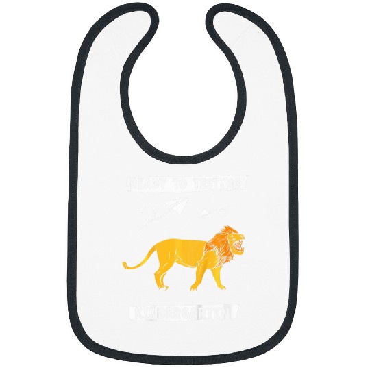Lion Pet Kids Ready to testing Lion First Day of Kindergarten Bibs