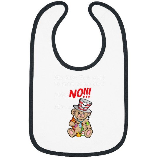 Bear Pet No Fun Sad Goth Bear Bibs