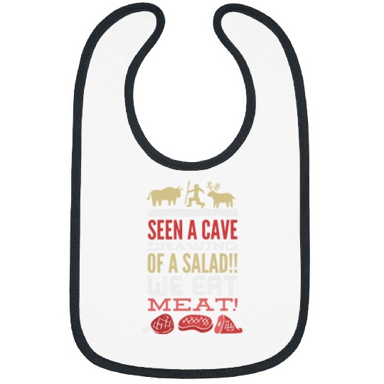Cave Drawing Of A Salad Caveman Hunting Salad Product Bibs