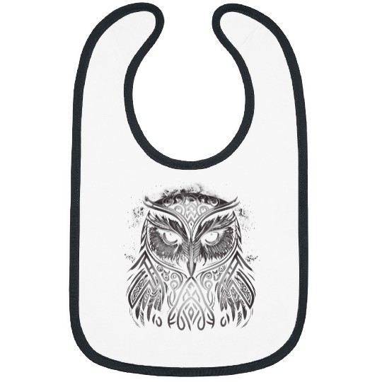Owl Pet Norse Style Viking Owl Tattoo Wildlife Animal V021 Bibs