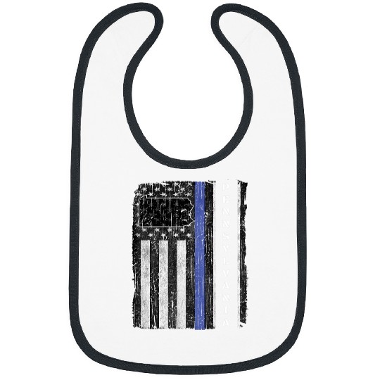 Police Job Pennsylvania Police Week Thin Blue Line LEO USA Flag Cop Bibs