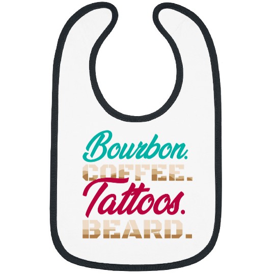Bourbon Coffee Tattoos Beard Tattoo caffeines Whiskey Drinks Bibs