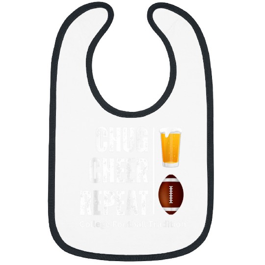 Beer Fun Chug Cheer Repeat Beer College Football Funny Common Bibs