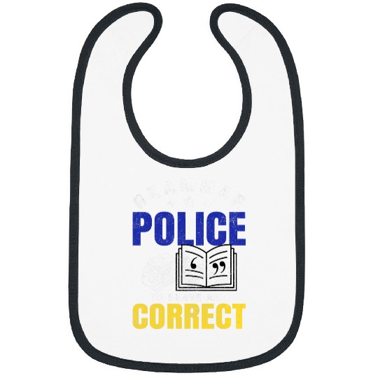 Funny Grammar Police To Serve And Correct English Teacher Bibs
