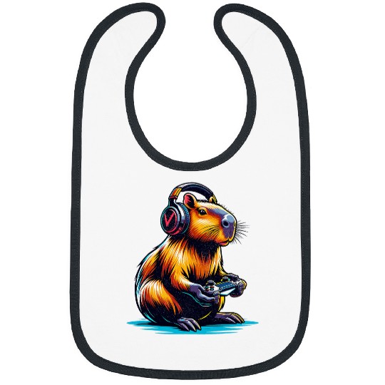 capybaras Pet Rodent Video Games Lover 3 Bibs
