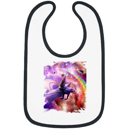 Dragon Pet Rainbow Space Cat On Dragon 2 Bibs