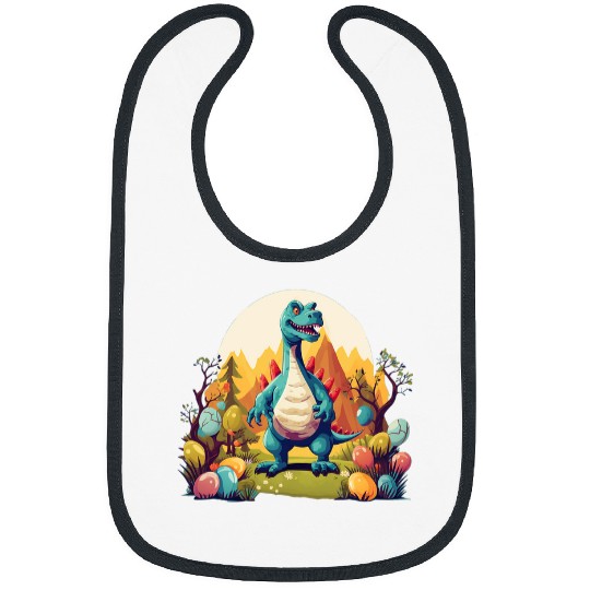 Funny hidden Easter Eggs for little Dinosaurs Boys and Girls Bibs