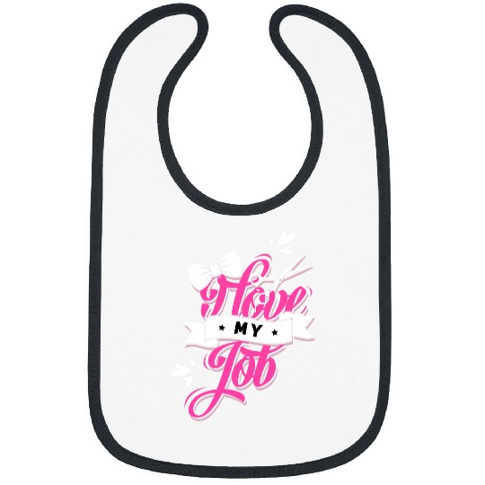 Hairdresser Job I Love My Job Cute Bow 2Scissors Tattoo Art Bibs