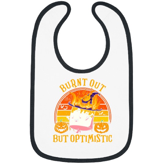 Burnt Out But Optimistic Cute Marshmallow Camping Bibs