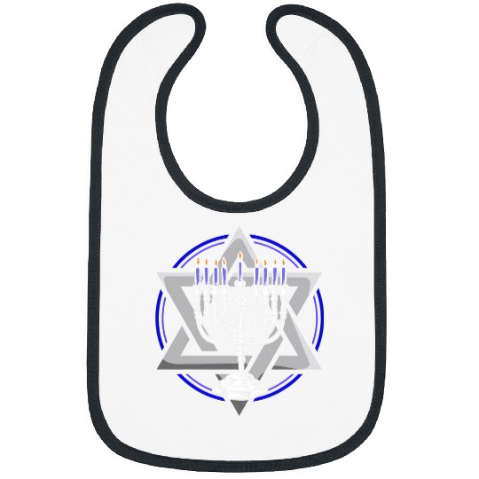 Hanukkah Menorah Jewish Chanukah Star of David Gift Bibs
