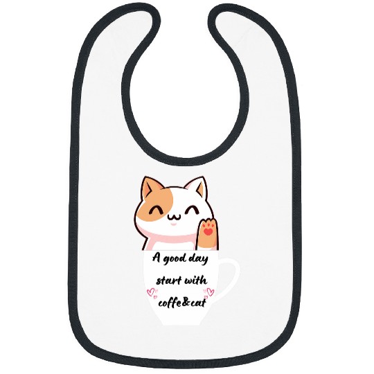 Coffee Fun Orange Cat Coffee Cat Lover Bibs