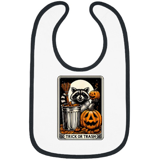 Raccoon Pet Trick Or Trash Raccoon Halloween 3 Bibs