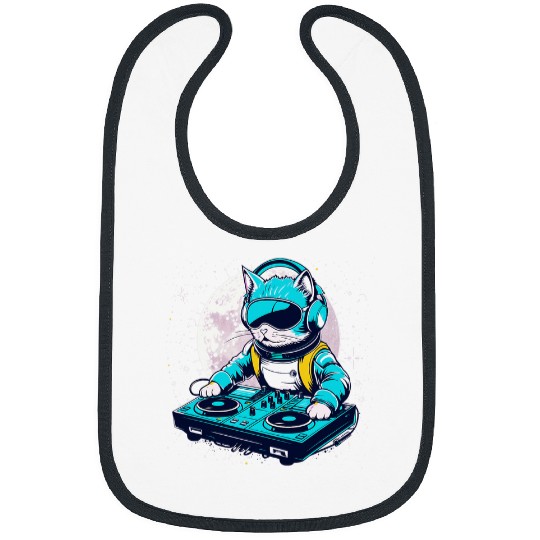 Astronaut Cat DJ 2Funny Space Cat DJ Cat Lover 2EDM Bibs