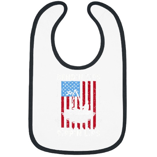 Fishings Men Dad Daddy Funny Bending Tips American Flag 9 Bibs
