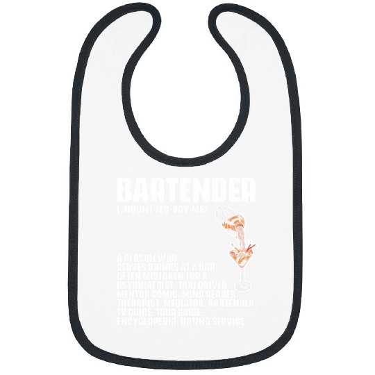Bartender Definition Funny Bar Alcohol Bartending Mixologist Bibs