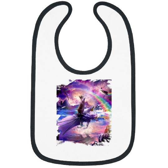 Dragon Pet Rainbow Space Cat On Dragon Bibs
