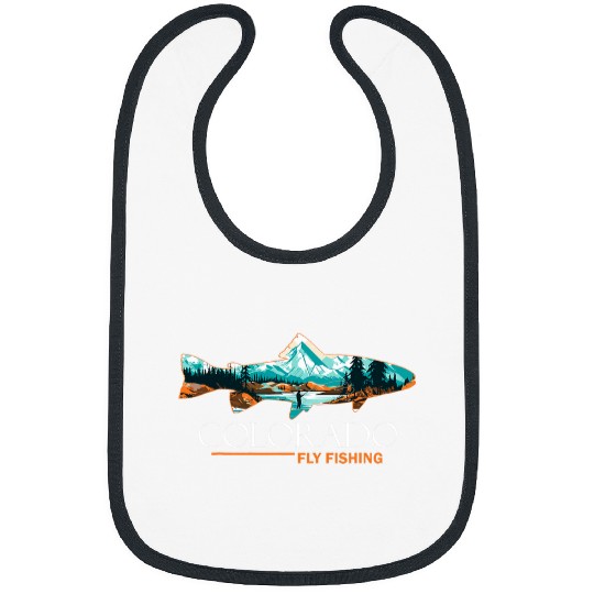 Fly Fishing in Colorado Amidst Rockies Trout Silhouette Bibs