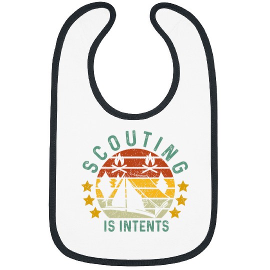 Scout Job is Intents Funny Scout Camping Happy Camper Retro 3 Bibs
