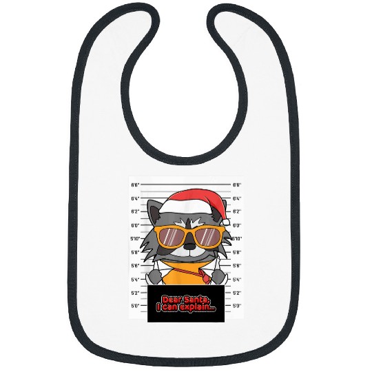 Raccoon Pet Dear Santa I Can Explain Raccoon Criminal Christmas 1 Bibs