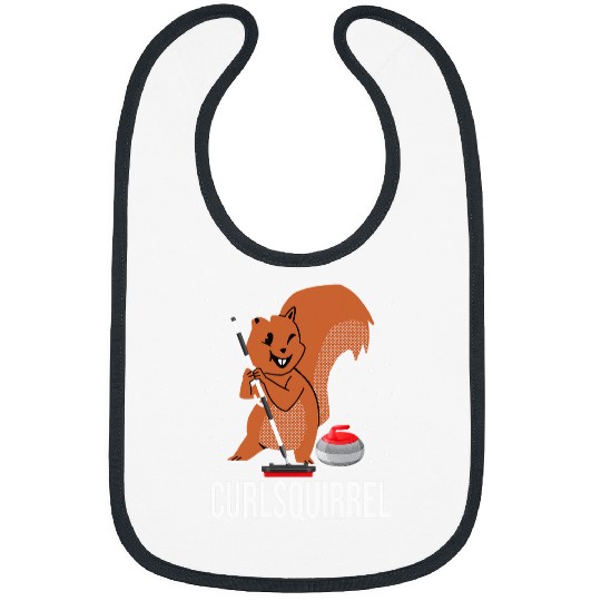 Squirrel Pet Curling Sport Mascot Curlsquirrel Curling Squirrel Bibs