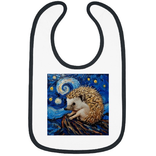Hedgehog Pet Van Gogh Style Starry Night Bibs