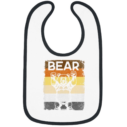 Bear Pet Bear Brotherhood Pride Flag Bear silhouette LGBT design Bibs