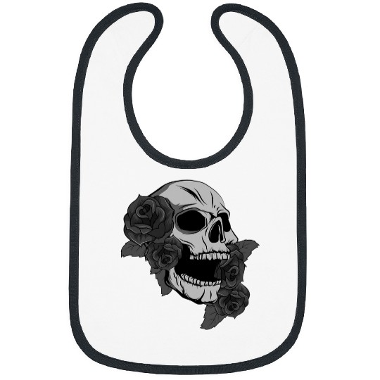 Black Skull Roses Dark Magic Viking Aesthetic Goth Gothic Bibs