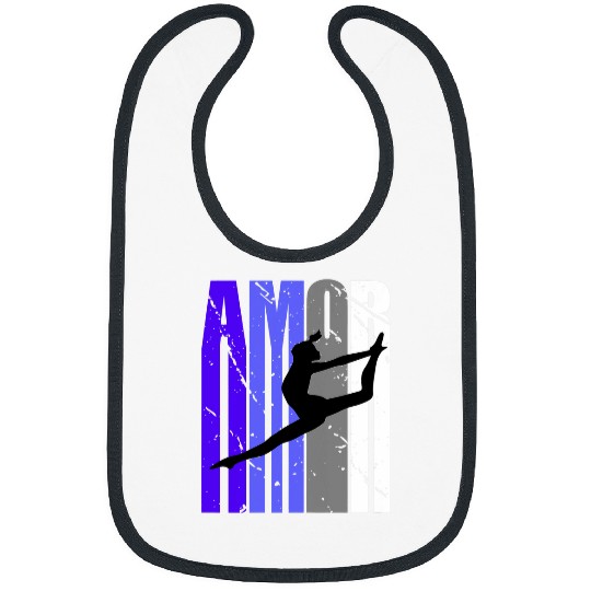 Purple Retro Amor Dance Fan Dancer Squad vintages Color Bibs
