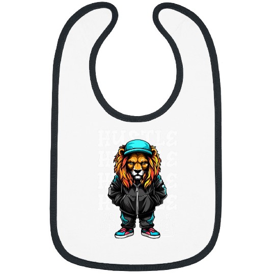 Lion Pet Hip Hop Lion Hustle Money Urban Drip Streetwear Black King 1 Bibs